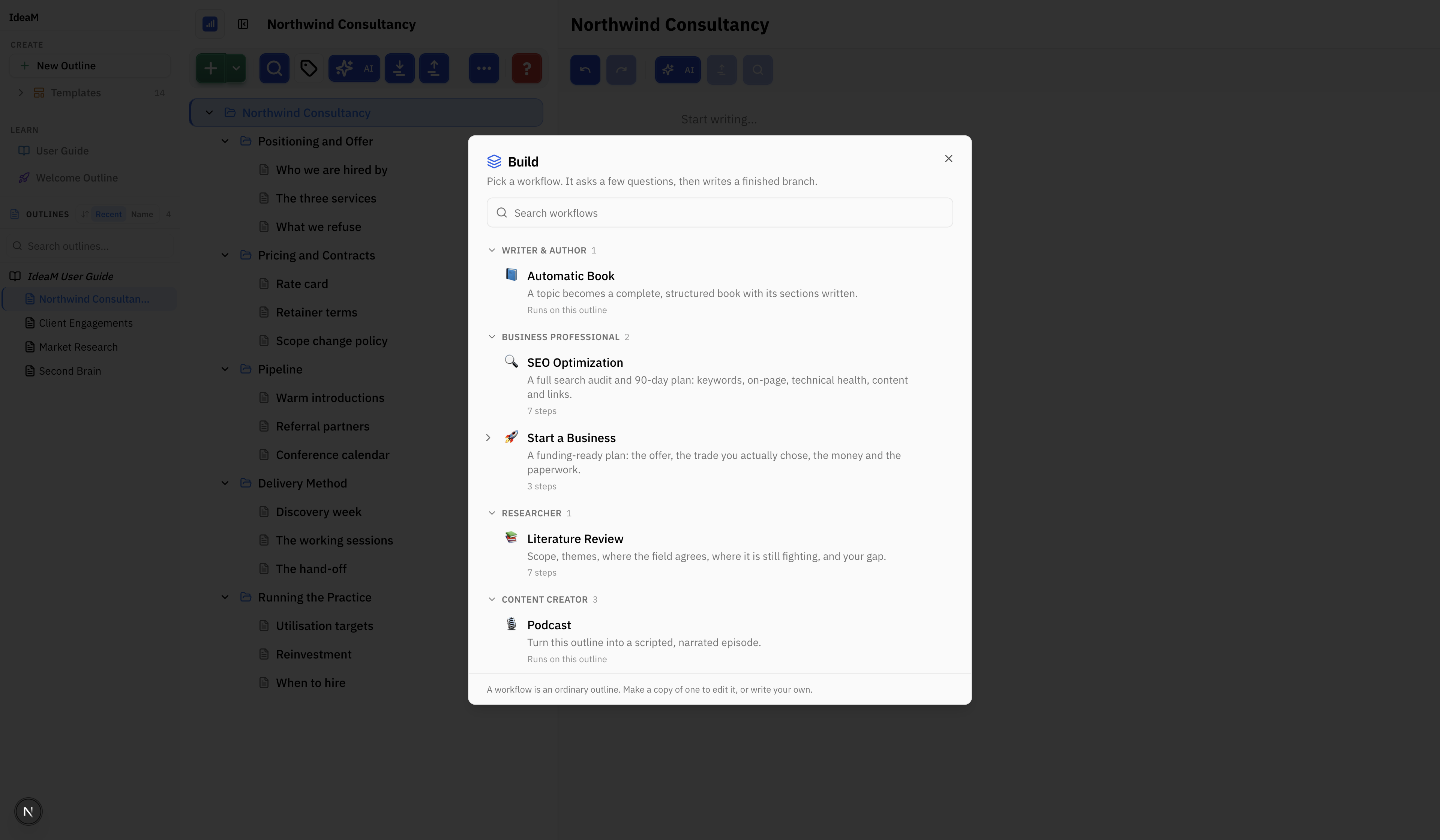 A workflow writes the branch for you