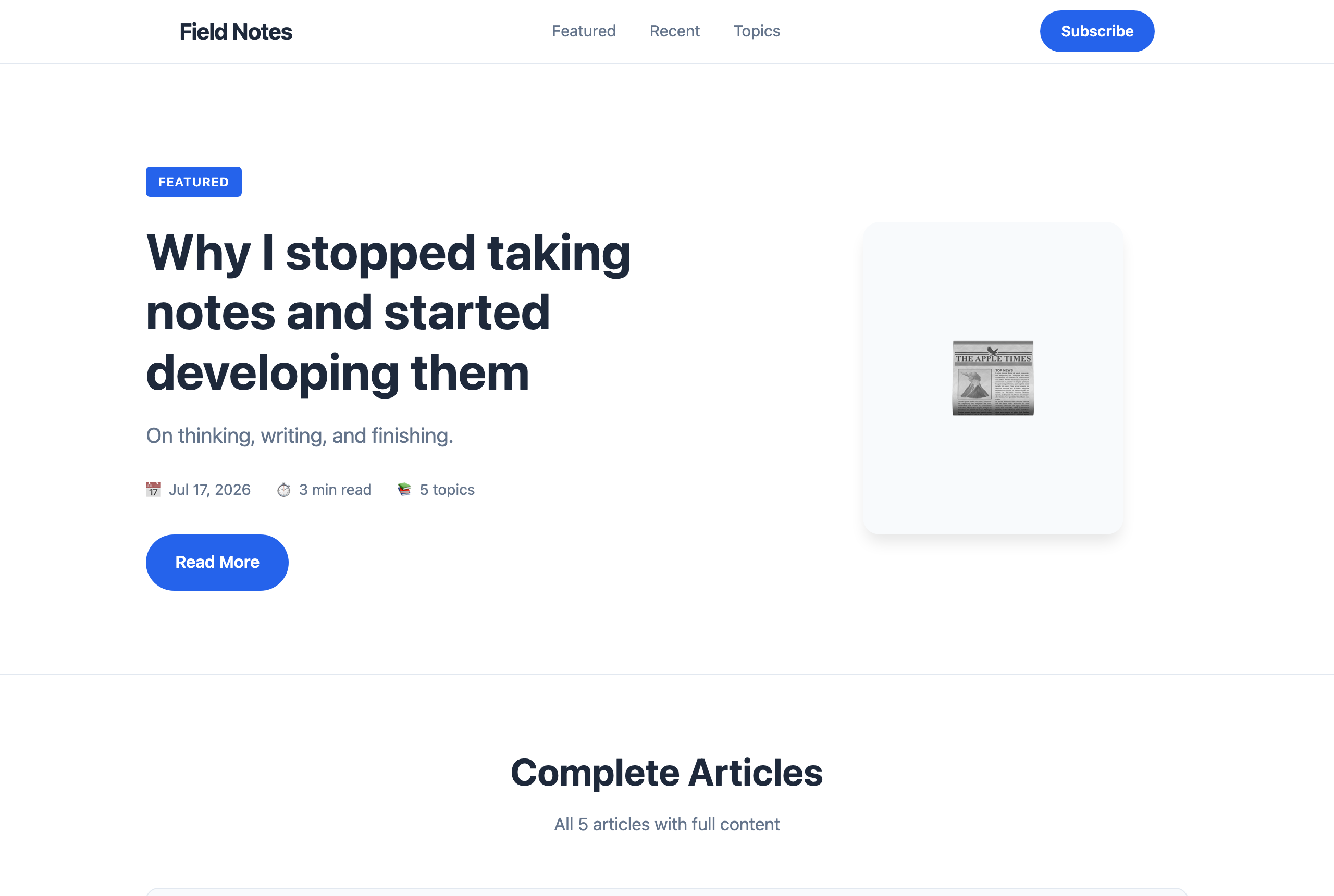 Blog website built by IdeaM