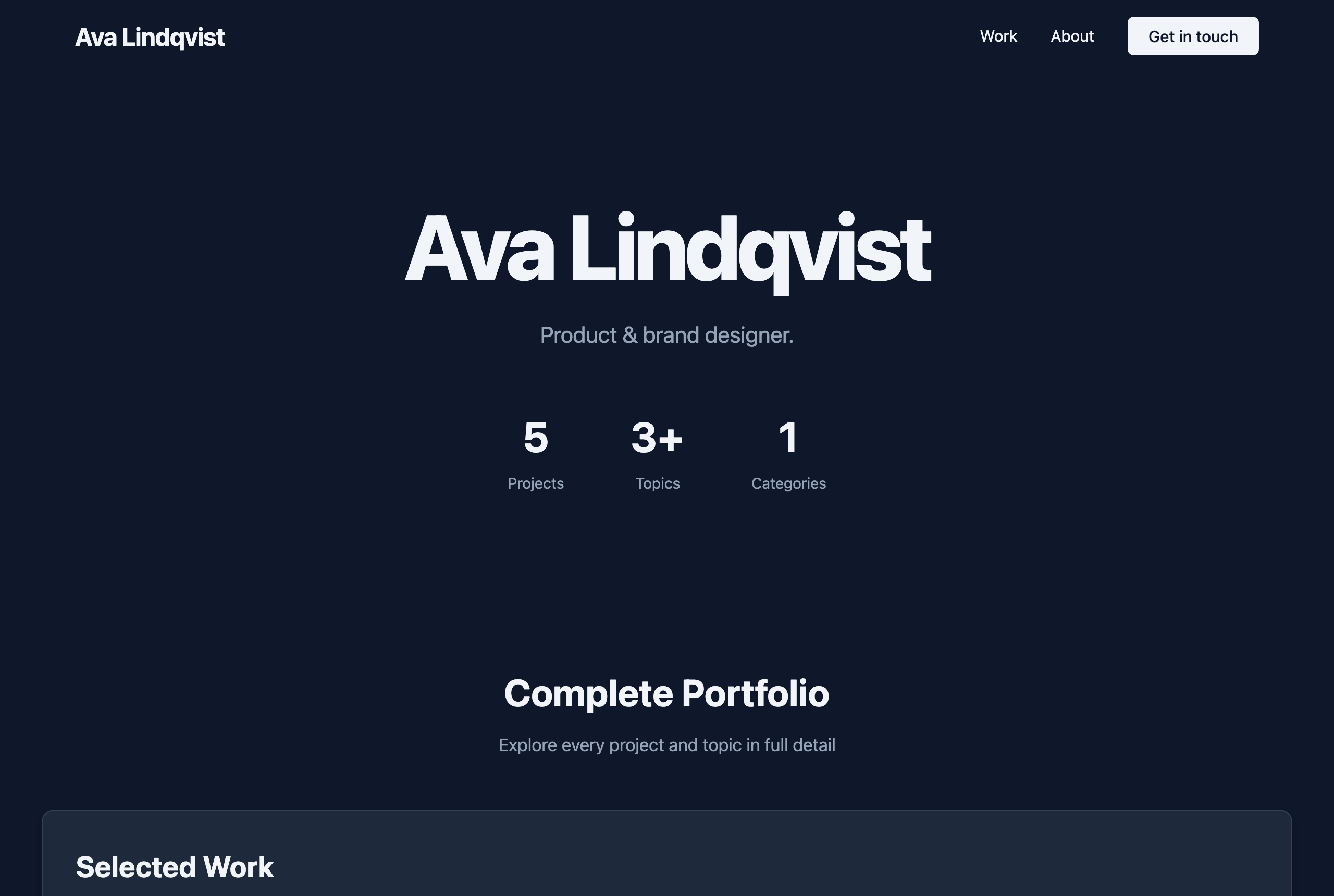 Portfolio website built by IdeaM