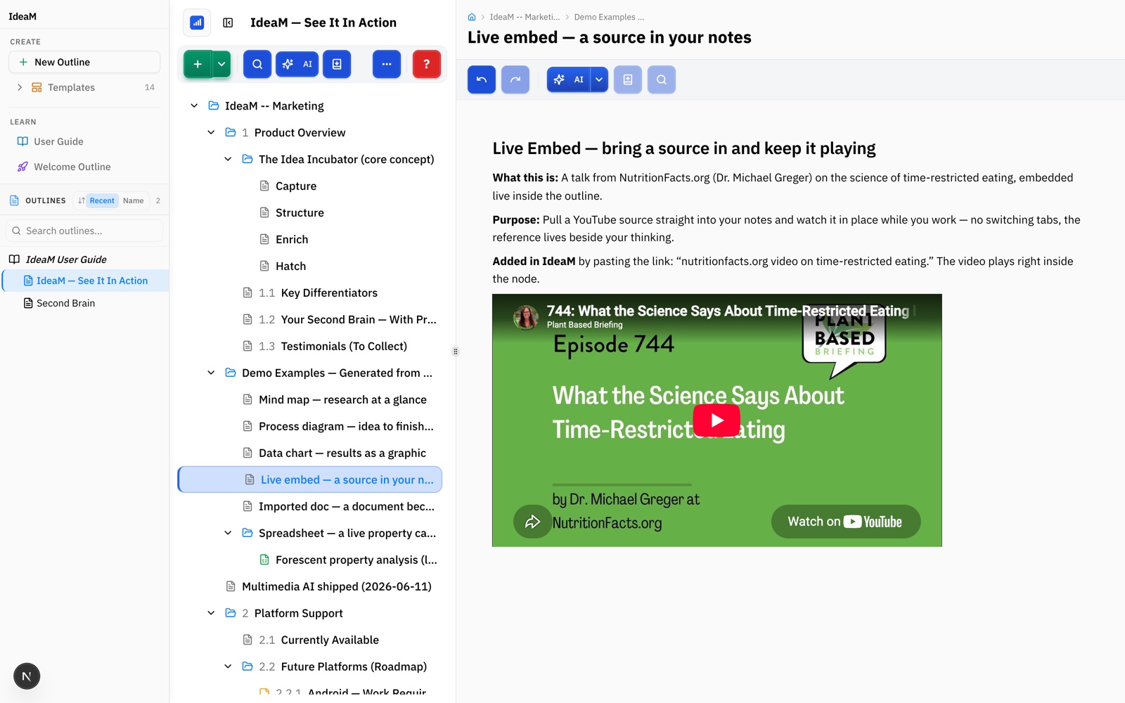 Embed a live source